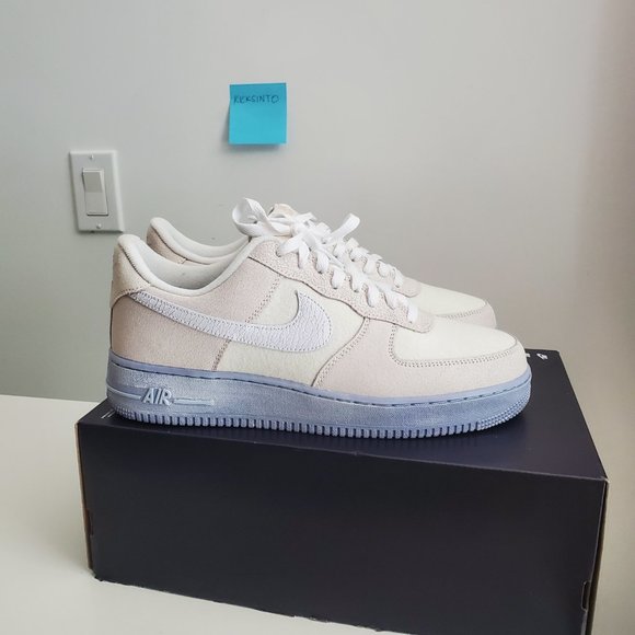 Nike Air Force 1 Low '07 LV8 EMB Summit White Blue Whisper - Picture 2 of 5